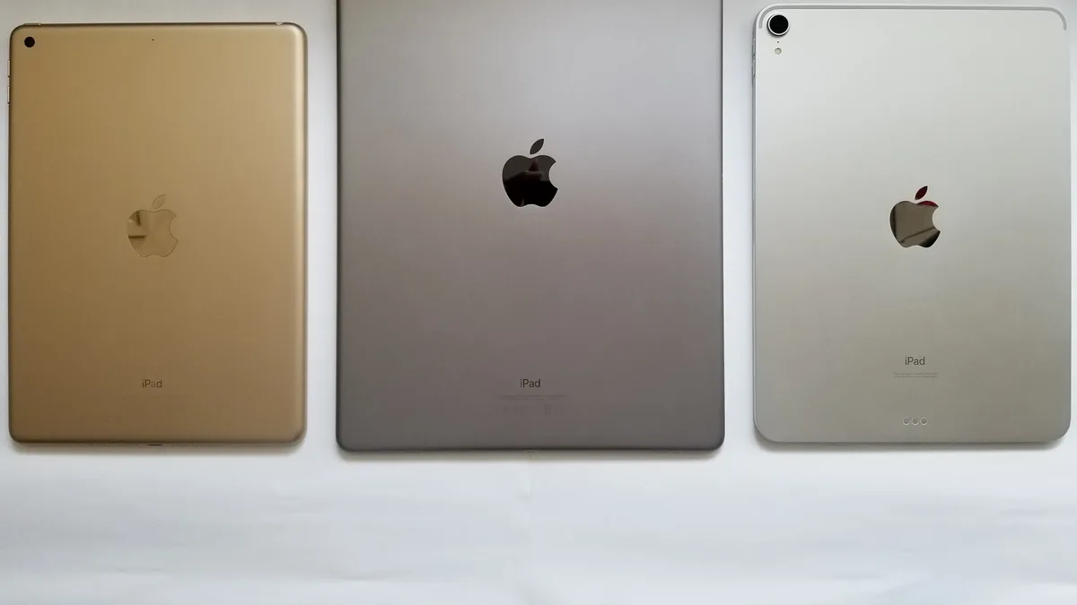 Multiple Apple iPad tablets shown together
