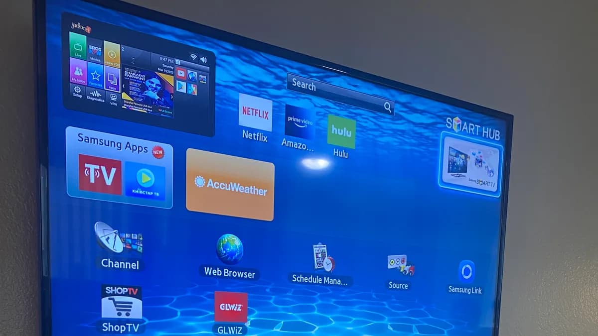 Samsung Smart TV with built-in app interface