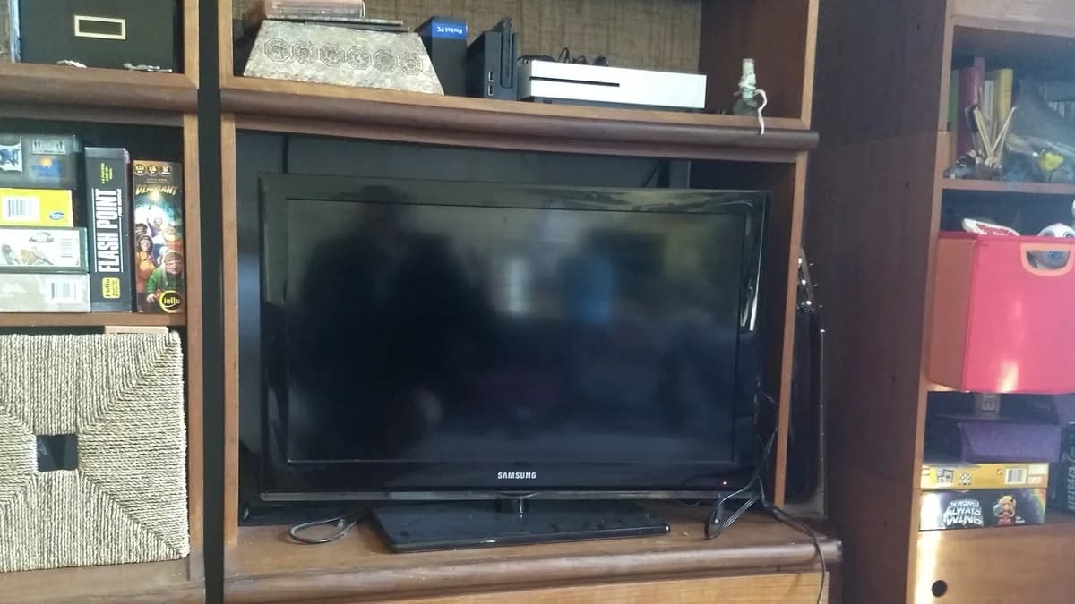 Modern flat-screen television in a home setting