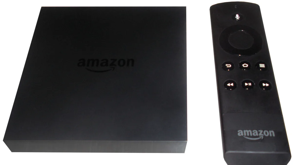 Photo by Ixfd64, licensed under CC BY-SA 3.0 (Wikimedia Commons) Amazon Fire TV Stick with its remote control